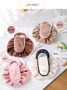 1 件高端懒人化妆包，大容量小众便携式收纳包，轻奢旅行收纳包，抽绳包防水洗漱包 - 白色 - 查看 2