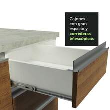 Mostrador 80 Cm 2 Cajones Blanco Glamy Madesa - Blanco y Marrón - Ver 7