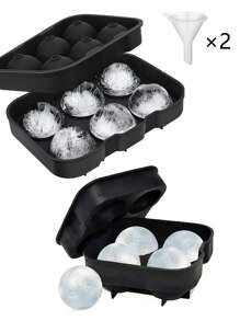 1PC 4/6 Grid Whiskey Ice Ball Making Tray With Lid Round Ice Cube Tray Kitchen Ice Tray Silicone Mold Big Sphere Whiskey Ice Cube Tray For Beverage Beer Cocktail - Multicolor - View 15