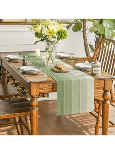 1pc Linen-Like Material Table Runner, Modern Living Room & Dining Table Mat, Washable, Suitable For Kitchen, Dining Table, Party, Wedding Decoration, Entryway, Family Gathering, Coffee Table, Living Room