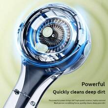 Electric Bath Brush, Dual Handle Handheld Massaging Body Scrubber, USB Rechargeable Lithium Battery, For Back And Full Body Cleaning - Mint Green - View 8