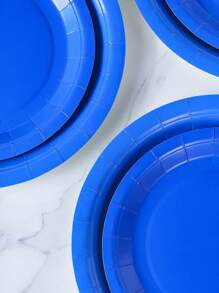 7/9 Inch Navy Blue Disposable Paper Plates Party Supplies, Navy Blue Disposable Paper Plates, Party Decorations, Disposable Party, Birthday Party Gathering, Gift Party, Celebration Decorations - Multicolor - View 4