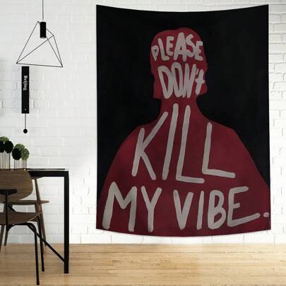 1pc Modern Art Printed Tapestry, 1 Count Aesthetic Wall Decor, Ins Style, Polyester Tapestry, Home Decor For Living Room, Bedroom, Office, Dorm, Party, Rectangular Kitchen Wall Hanging Cloth With Draping Effect, Comes With 3 Wall Nails And 2 Clips