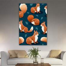 1 Piece Home Wall Decor Framed Canvas Cute Squirrel Pattern Canvas Wall Art Paintings For Living Room - Canvas Framed Print Wall Artworks Bedroom Decoration Office Wall Decor
