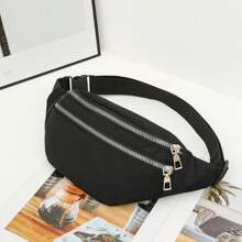 Men's Canvas Waist Bag, One Shoulder Crossbody Pack Belt Bag - Multicolor - View 9