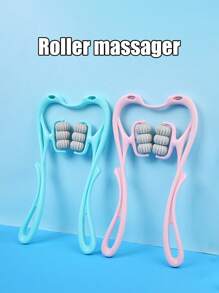 1 件手动颈部按摩器、颈部按摩器、家用腰部和背部揉捏按摩器、颈部放松工具、按摩器 - 粉色 - 查看 6