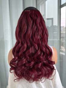 Clip In Synthetic Hair Extensions Long Wavy ,  Hair Extensions  Clip In Hair Extensions   20- 22 Inch,Red Color,7 Pieces - Burgundy - View 4