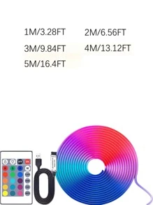 1 Stück LED Lichtstreifen mit 24-Tasten Fernbedienung, Silber-Tag, geeignet für Bar, Schlafzimmer, KTV, Wohnzimmer, Party, Spielzimmer, einstellbare Mehrfarbbeleuchtung, USB betrieben