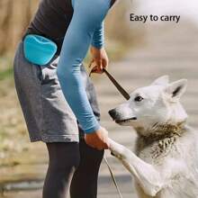 1 pieza Bolsa de entrenamiento para mascotas, fácil de llevar, de material de silicona, bolsa portátil para premios de entrenamiento para perros, bolsa para bocadillos de mascotas
