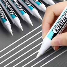 White Marker, Pen Tip (0.7mm, 1mm, 2.5mm), Deep Hole Waterproof MarkerCarpenter's Marker, Perfect For Carpenters, Architects, Builders, Glass, Tires, Notebooks And Art Projects
