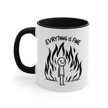 I Am Fine It's Fine Everything Is Fine Mug Funny Coffee Sarcastic Cup Jokes Office Coffee Cubicle Life  Mug Accent Coffee Mug 11oz11oz Ceramic Coffee Mug - Mother's Day, Birthday,Father's Day Gift, Easter Day Gift Idea For Dad Mom Friends Girlfriend Boyfriend - Navy - View 3