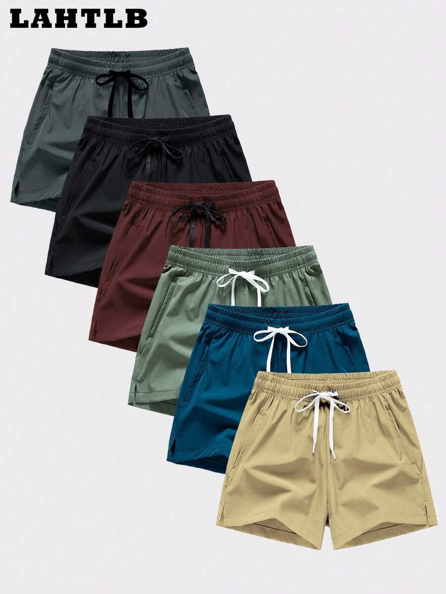 男士腰部抽繩斜口袋短褲 - 軍綠色 - 查看 1