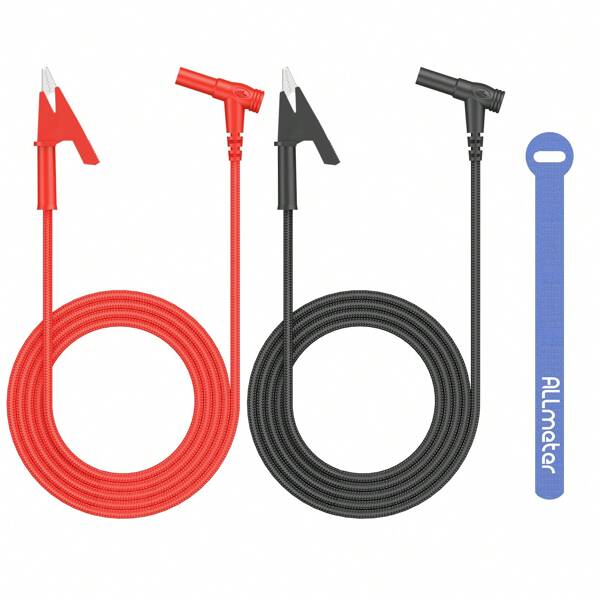 ALLmeter 15A Messspitzen Messleitungen für multimeter 1000V 1 Paar 1m Messkabel 4mm Bananenstecker zu Krokodilklemme Kabel für Multimeter Messkabel Messleitungen Set Heavy Duty rot und schwarz