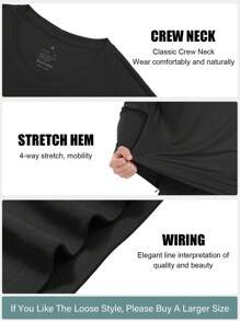 TELALEO 5 piezas Camisas de manga larga para hombre, camisetas, camisetas deportivas casuales
