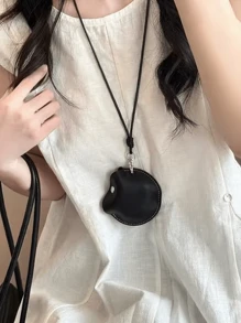 Collier porte-écouteurs , accessoire de rangement portable pour écouteurs avec cordon, étui à écouteurs rétro personnalisé au design élégant