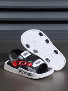 2025 neue grüne beliebte Jungen Sandalen, Jungen Sportliche Sandalen mit modischen weichen Sohlen, Kinder Strand Sandalen mit rutschfesten dicken Sohlen, flache Bade-Pantoffeln