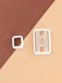 Set de 2 cortadores de arcilla en forma cuadrada, cortadores de arcilla polimérica en forma de rosquilla, cortadores de arcilla en forma rectangular para pendientes, set de cortadores de arcilla en forma de buzón, para hacer pendientes y kits de joyería