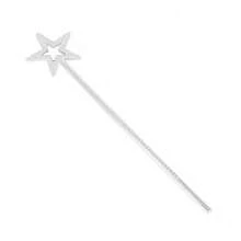 Silver 13-Inch (Approx. 33.0 Cm) Star Wand, Angel Wand, Princess Wand, Fairy Wand, Silver-Plated Wand, Silver Star Wand, Suitable For Christmas, Thanksgiving, And Festival Performance Parties
