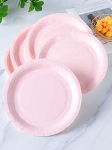 7/9 Inch Light Pink Disposable Paper Plates, Party Supplies, Disposable Party Plates, Party Decorations, Disposable Party, Birthday Party, Gift Party, Celebration Event Decor - Multicolor - View 6