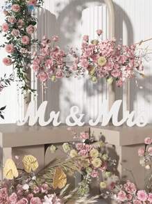 3 stuks/set witte houten Mr en Miss houten letters, set, Mr & Mrs bord voor bruiloftstafel, feestdecoratie hoofdtafel bruiloft houten letter, Just Married bord jubileumfeest Valentijnsdag decor, bruiloftstafel decor