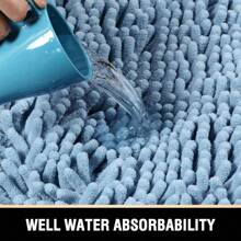 5-Piece Bathroom Rug Set - Cobblestone Memory Foam, Extra Thick & Non-Slip, Water Absorbent & Washable, Ideal For Tub, Toilet, & Floor - Dark Blue Color - Blue - View 1