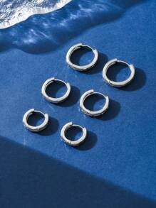 1 对迷人 925 纯银 12 毫米 - 16 毫米简约亮面圆形耳钉女士周年纪念女友生日礼物约会日常佩戴耳环精美珠宝 - 款式3 - 查看 7