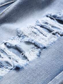 Jeans de mezclilla casual para hombres con efecto desgastado, lavado y rasgado
