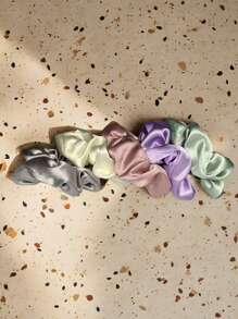 5pcs/Pack Scrunchies Bowel Shaped Elastic Ponytail Holders, Fashion Minimalist Versatile Soft Fabric, Sweet Design Hair Accessories