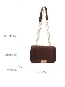 Fashionable Solid Color V-Shaped Printed Flip Small Square Bag, Fashionable PU Chain Crossbody Bag, Women's Flip Lock Mini Shoulder Bag Wallet, Suitable For Shopping, Shopping, Wallets, Young Women, College Students, Newcomers, White-Collar Workers. They Are Very Suitable For Offices, Universities, Work, Business, Commuting, Outdoor Activities, Travel, And Outings