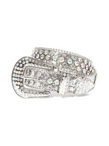 Children's Diamond Embellished Belt, Fashionable Streetwear Style, Rhinestone Decorated Belt For Boys And Girls - A - View 16