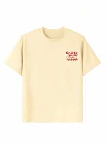 Tween Girls Casual Fun Print Crew Neck Short Sleeve T-Shirt Summer Top - Apricot - View 3