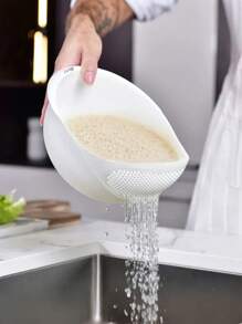 Customized Plastic Drain Basket, Household Vegetable Basket Fruit Bowl, Multifunctional Rice Washer, Household Vegetable Basket Fruit Bowl, Multifunctional Rice Washer Sieve - Multicolor - View 5