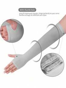 1 Pair Soft Ice Silk Sleeves For Women & Men, Ice Sleeves For Sunscreen, Driving, UV Resistant, Casual Wear - Multicolor - View 2