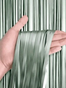 1 件 1*2 米鼠尾草绿色雨帘背景道具，派对装饰，适用于万圣节、婚礼、周年纪念、毕业典礼、生日、节日庆祝，室内和室外礼物，生日装饰，派对装饰，单身派对，夏季海滩，返校学校用品，房间装饰