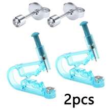 1/2/4/8 pezzi Kit di foratura per orecchie monouso con orecchini a perno in diamante bianco - Set di strumenti sicuri per la perforazione delle orecchie