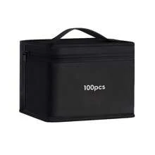 1 个马克笔袋，多种尺寸可选，不含马克笔，大容量专业马克笔收纳整理器，可折叠拉链袋，适用于美术用品、铅笔盒、铅笔袋、书包