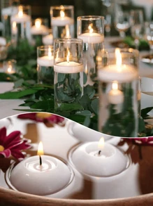 Floating Candles, Wedding Candles,Wedding Candlesticks,White Dripless Wax Burning Candles,Wedding Candles Bulk , Wedding Candles For Ceremony, Party, Tables,Special Occasions And Home Decorations,Wedding Candles For Guests - Multicolor - View 4