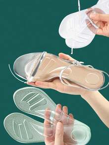 1/3 件透明高跟鞋鞋垫，减震 3/4 长度自粘防滑按摩垫，男女通用 - 彩色 - 查看 1