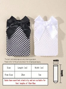 2 双婴儿甜美可爱网眼蝴蝶结中筒网袜 - 彩色 - 查看 2