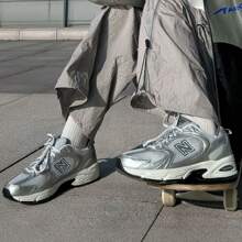 New Balance NB 530 Series Retro Running Shoes, Casual Sports Shoes, Fashion Chunky Sneakers, MR530LG - Grey - View 2