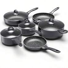 Induction Cookware Pots And Pans Set 10 Piece, Dishwasher Safe Nonstick Cooking Pans, Stay-Cool Bakelite Handle, Scratch Resistant Kitchen Sets With Frying Pans, Saucepans & Stockpot