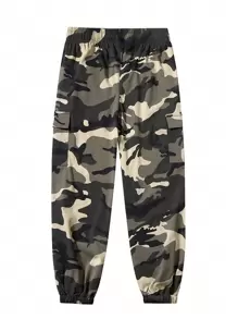Men's Camo Cargo Pants, Thin Outdoor Drawstring Waist Multiple Pockets, Spring & Autumn - Khaki - View 3