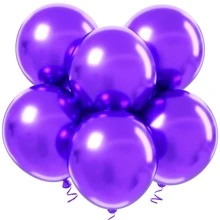 12 Large Chrome Metallic Balloon Balloons 16 Inches Large Round Balloons Premium Birthday Party Decoration - 中紫紅色 - 查看 1
