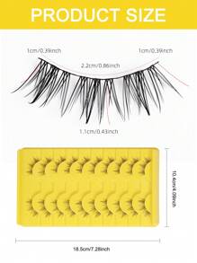 10 Pairs Southeast Asia Style C-Curl Semi-Permanent False Eyelashes, Natural & Lengthening, Faux Mink Lashes With Attached Eyeliner