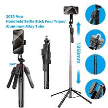 1.85M Aluminum Alloy Keel Bracket Selfie Stick Tripod With Expandable 1/4 Screw Suitable For Sports Cameras And Smartphones