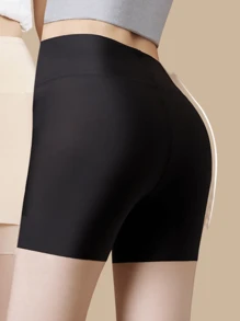 2 Pcs Women Solid High Waist Shortie, Safety Shorts,Mid Rise Seamless Safety Shorts Briefs For Women,Boyshorts Soft Safety Panties Under The Skirts Casual-Comfy Underwear Anti-Lighting No Rolling Bottoming Shorts Lingerie