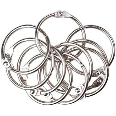 20pcs Metal Book Rings, Loose Leaf Binder Rings 25-45mm Inner Diameter Keychain (Silver)