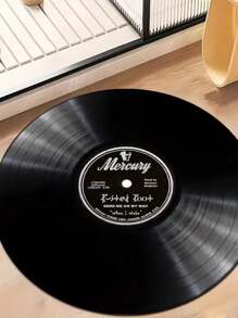 Retro Vinyl Record Fleece Rug, Plush Bohemian Style, Lightweight, Durable, Non-Slip, Washable, Suitable For Living Room, Bedroom, Bathroom And Office Decor, Perfect Home Decor For Valentine's Day, Spring, Summer, Ideal Gift For Music Lovers