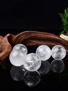 1pc Elegant Natural White Crystal Ball 3cm, Home Decor Desk Ornament Gift