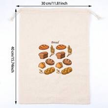 1Pc Bread Bags For Homemade Bread, Linen Bread Bag Storage, Reusable Sourdough Bread Bags Drawstring Bread Container For Toast, Loaf,Sandwich Fresh Longer - Multicolor - View 6